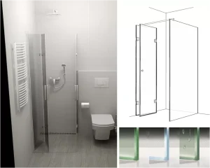 Душ кабина тип хармоника с фикс и две крила | baccabg.com