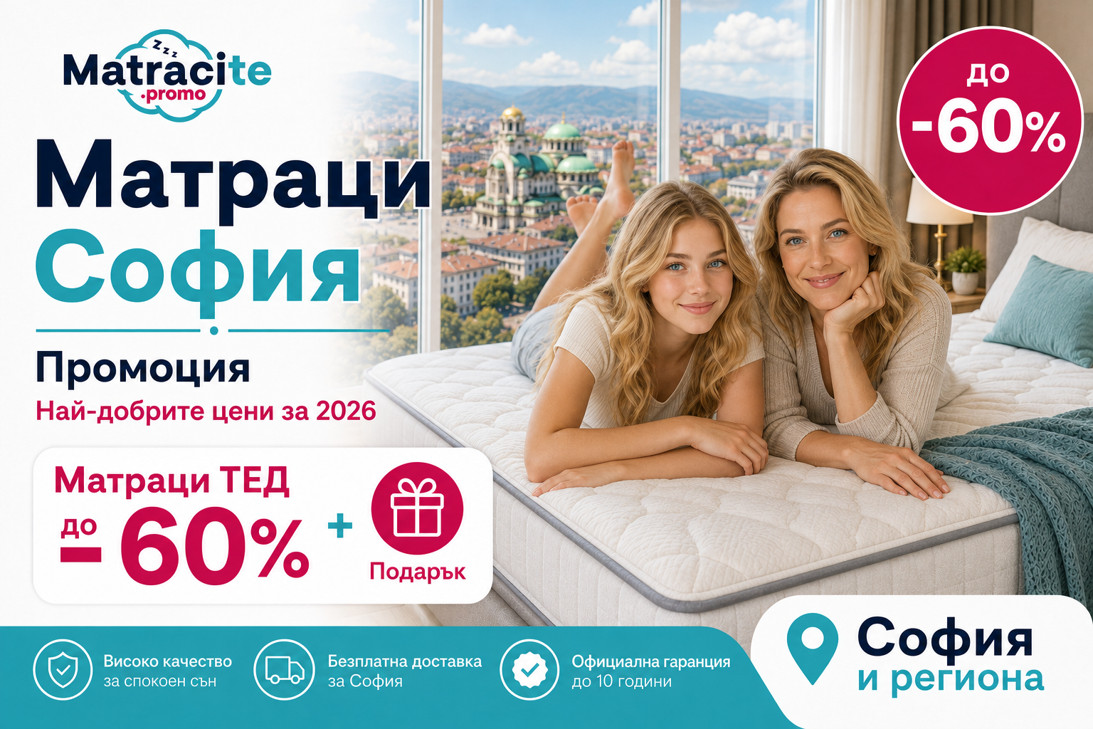 МАТРАЦИ СОФИЯ ПРОМОЦИЯ — НАЙ-ДОБРИТЕ ЦЕНИ ЗА 2026 НА МАТРАЦИ ТЕД